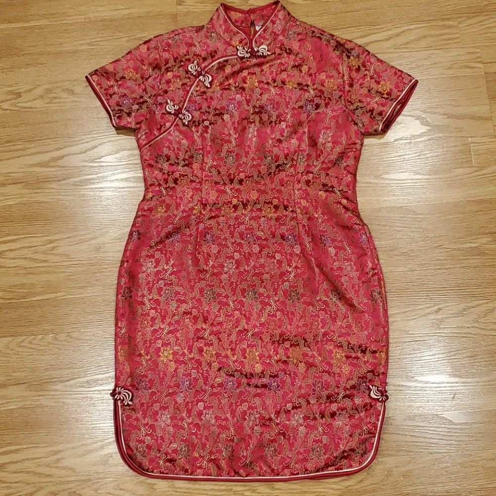 CHINESE RED DRESS- Chengsam
